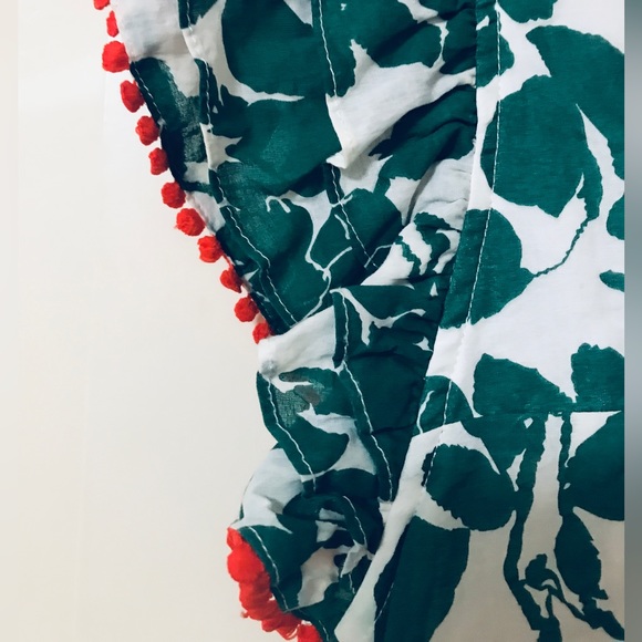 T H M L Green and White Cotton Floral Midi Dress - Picture 3 of 11